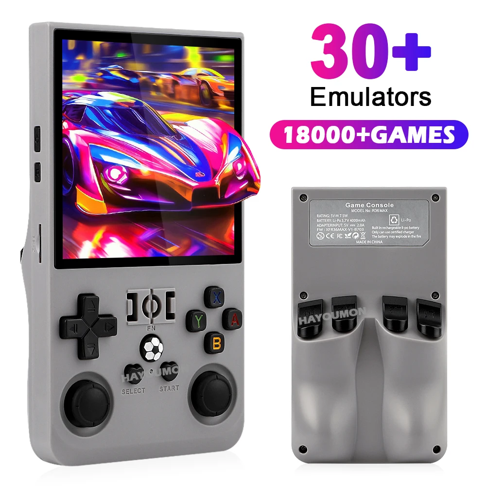 R36 Max Gray Handheld Gaming P - Gaming Console R36 Max ulasan dan harga